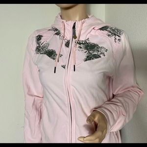 EUC Lululemon pink/gray floral hoody Sz 12